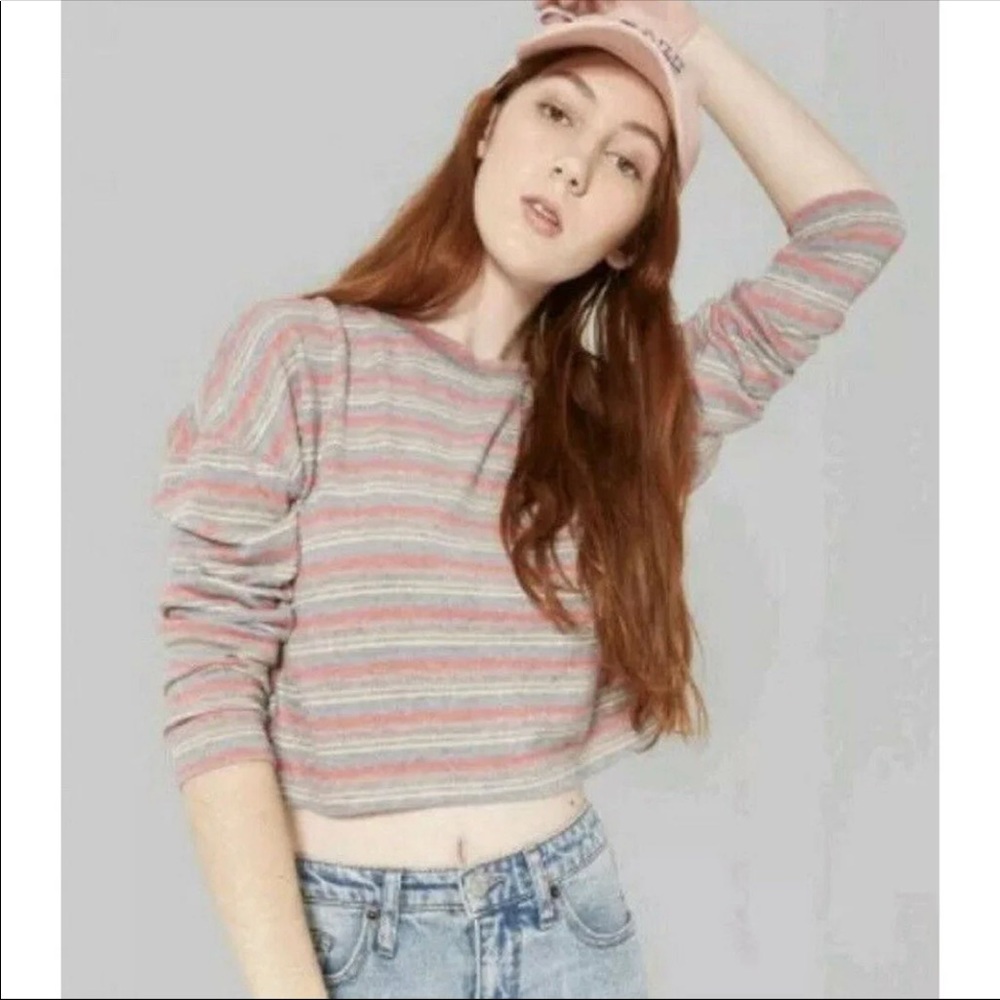 Wild Fable Rainbow Striped Crop Top Size Medium